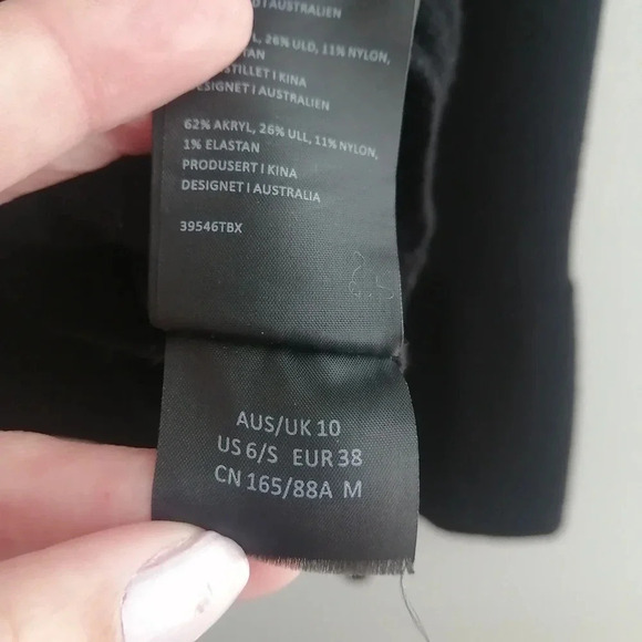 Bardot Wool Blend Boat Neck Black Sweater Ruffle Bell Sleeves 6 - Picture 9 of 13